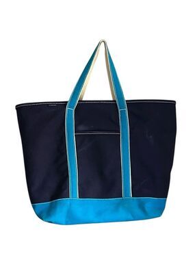 Lands’ End XL 5 Pocket Navy and Blue Heavy Canvas Bag RARE COLORWAY